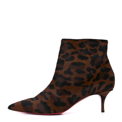 Christian Louboutin Pony Hair Leopard Print So Kate Booty 55 Ankle Boots 40 Black 1 of 9