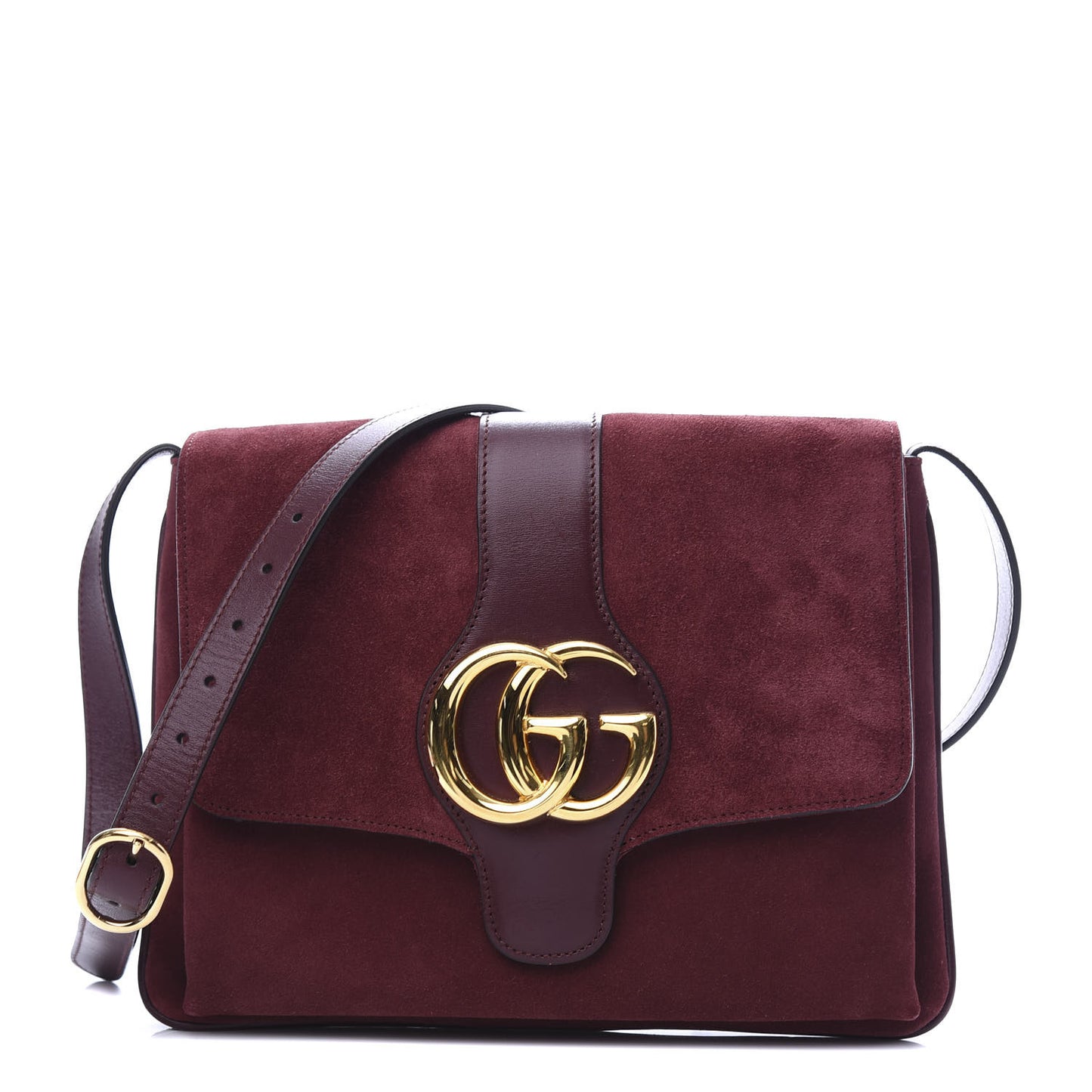 Suede Medium Arli Flap Shoulder Bag Vintage Bordeaux