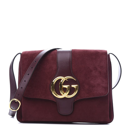 Gucci Suede Medium Arli Flap Shoulder Bag Vintage Bordeaux 1 of 11