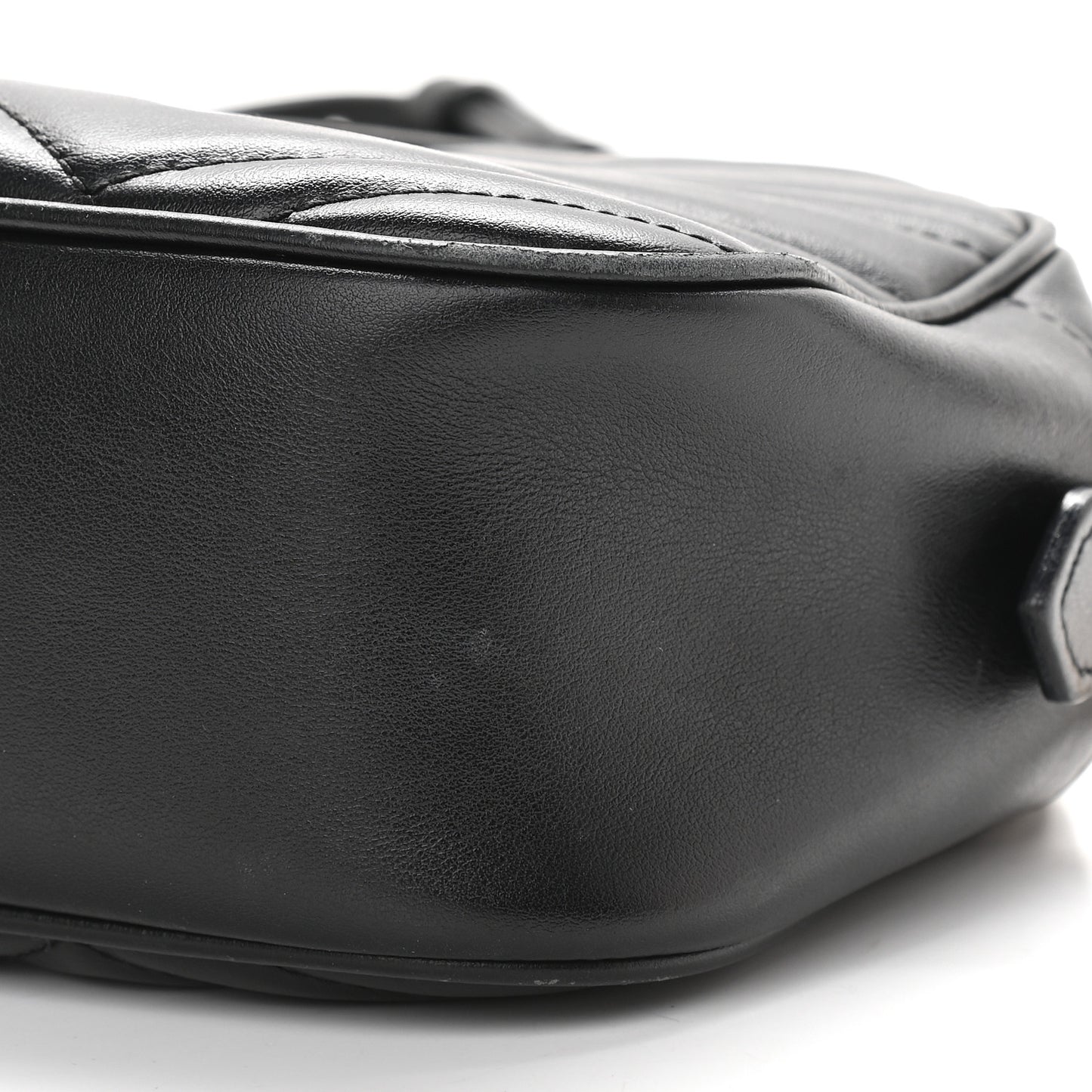 Calfskin Matelasse Small GG Marmont Chain Shoulder Bag Black