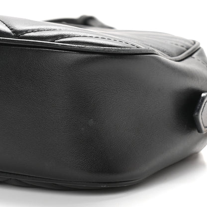 Gucci Calfskin Matelasse Small GG Marmont Chain Shoulder Bag Black 9 of 12