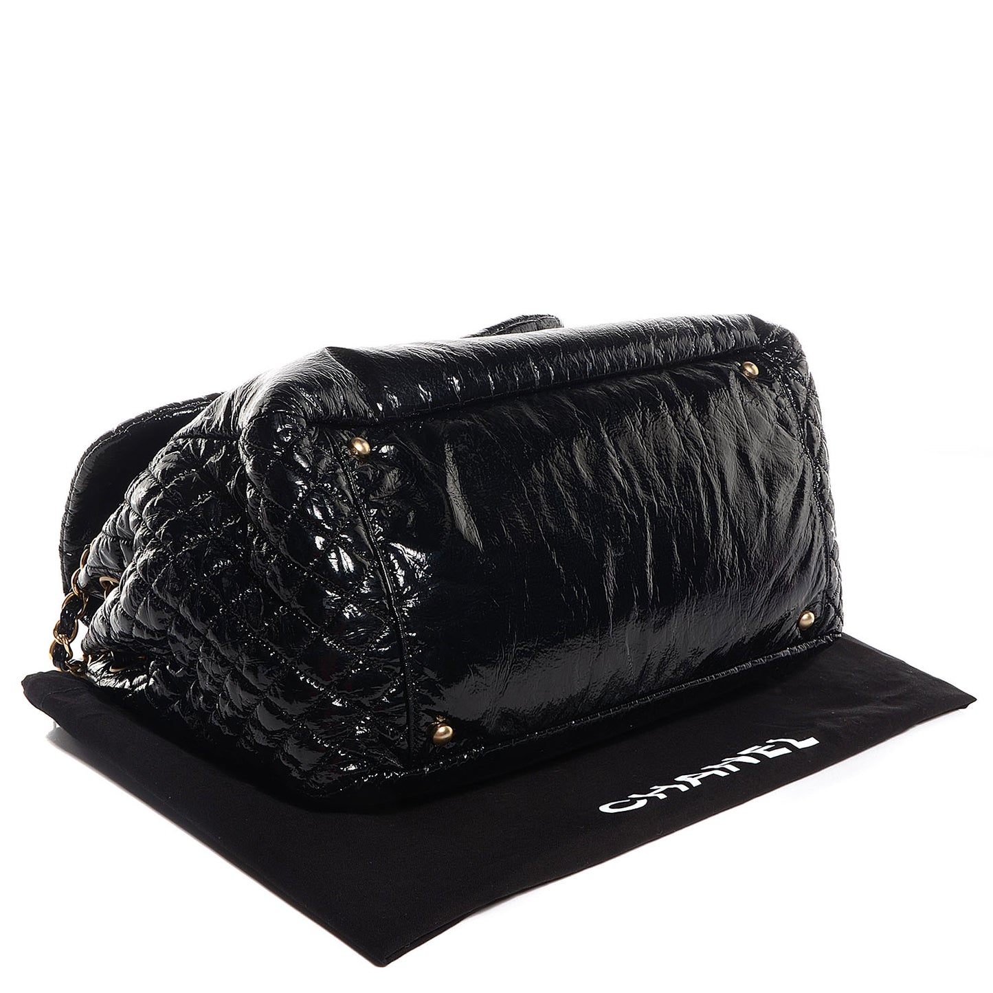 Vinyl Rock and Chain Medium Flap Black