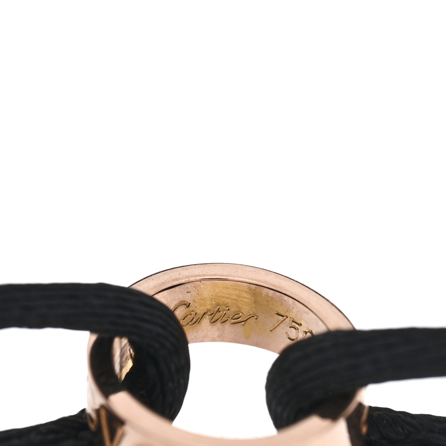 18K Pink Gold Charity LOVE Adjustable Cord Bracelet Black