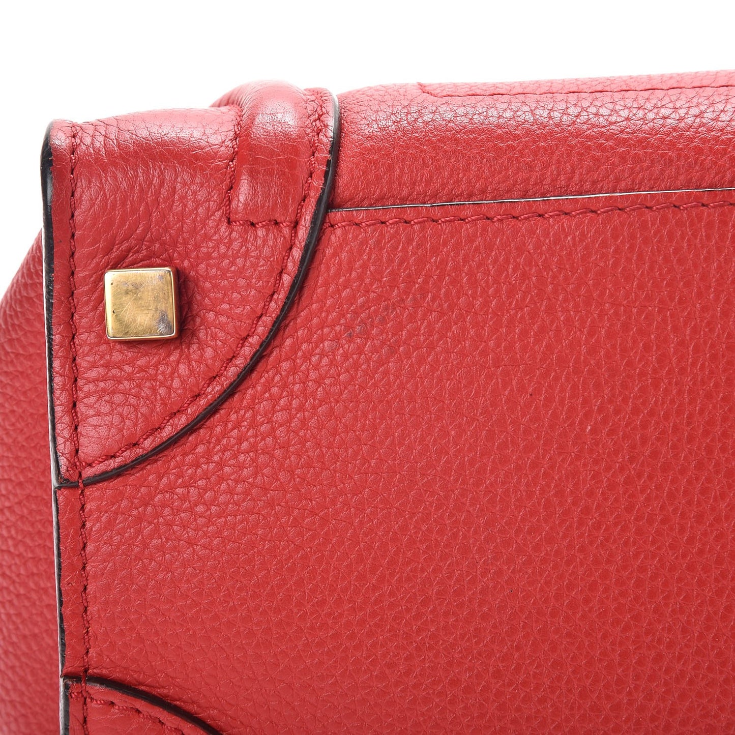 Drummed Calfskin Micro Luggage Coquelicot