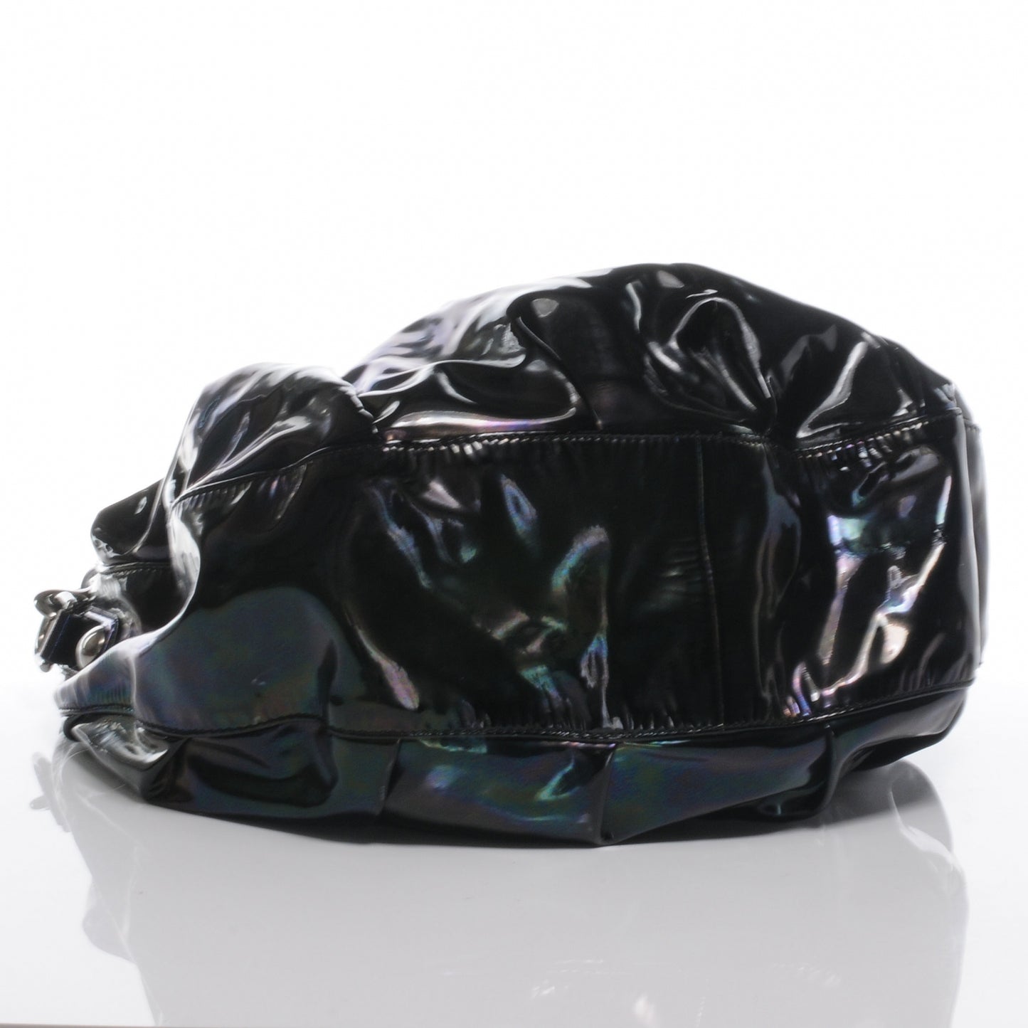 Iridescent Patent Icon Bit Medium Bag Black