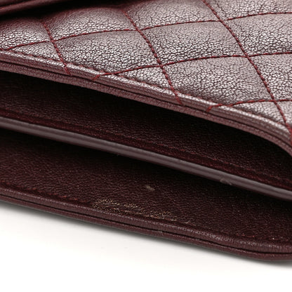 Saint Laurent Sheepskin Tri-Quilt Monogram Envelope Chain Wallet Burgundy 11 of 12