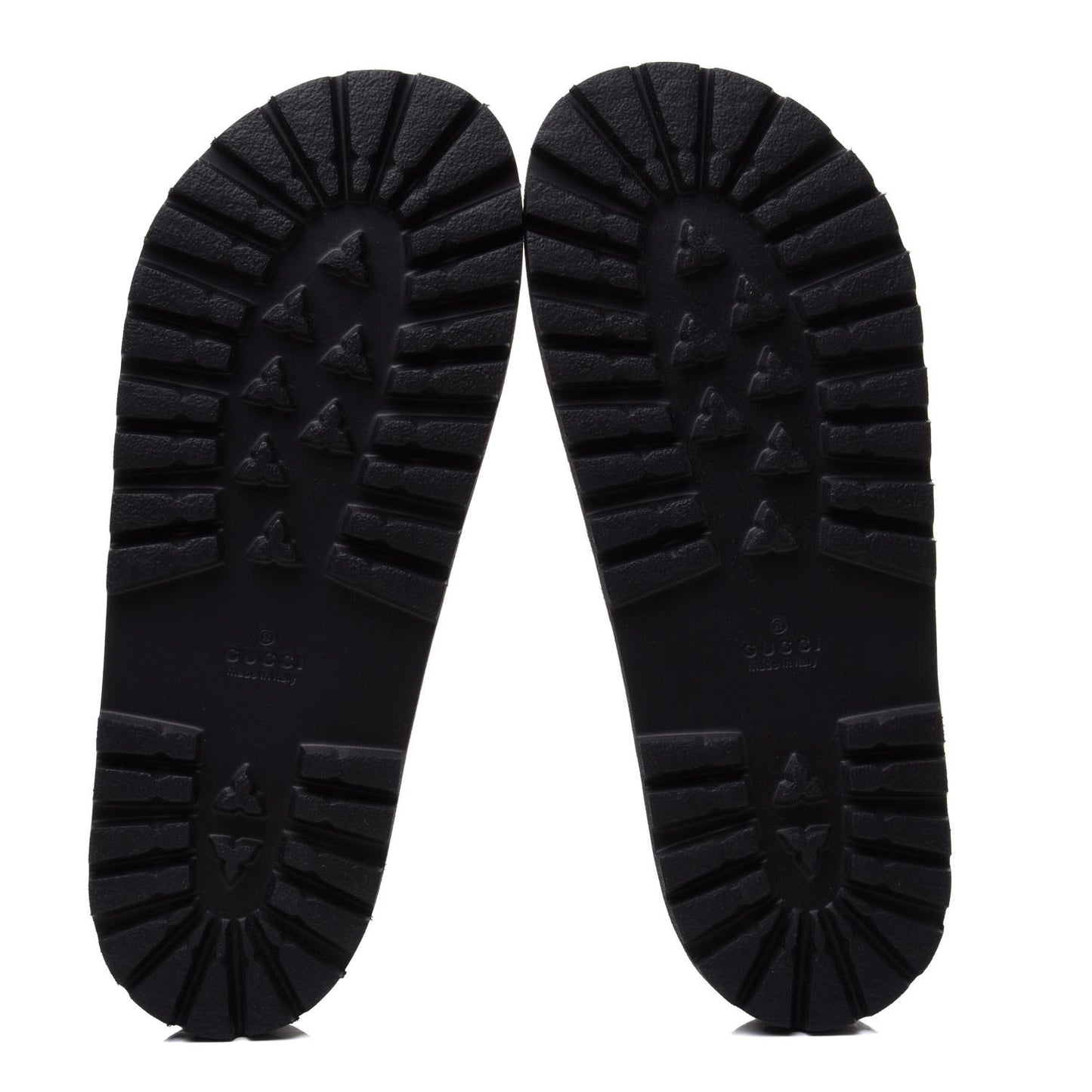 GG Supreme Monogram Tiger Mens Lug Sole Slide Sandals 9 Ebony