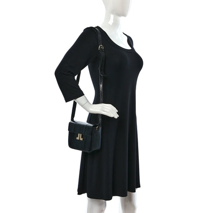 Lanvin Snakeskin JL Carnet Crossbody Black 2 of 14