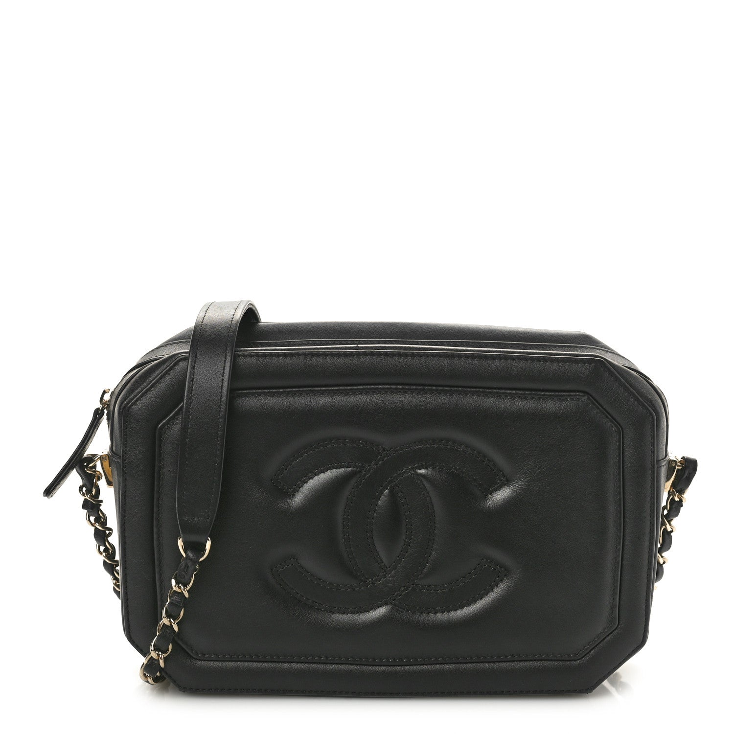 Chanel Lambskin CC Small Octagon Camera Case Black 1 of 10