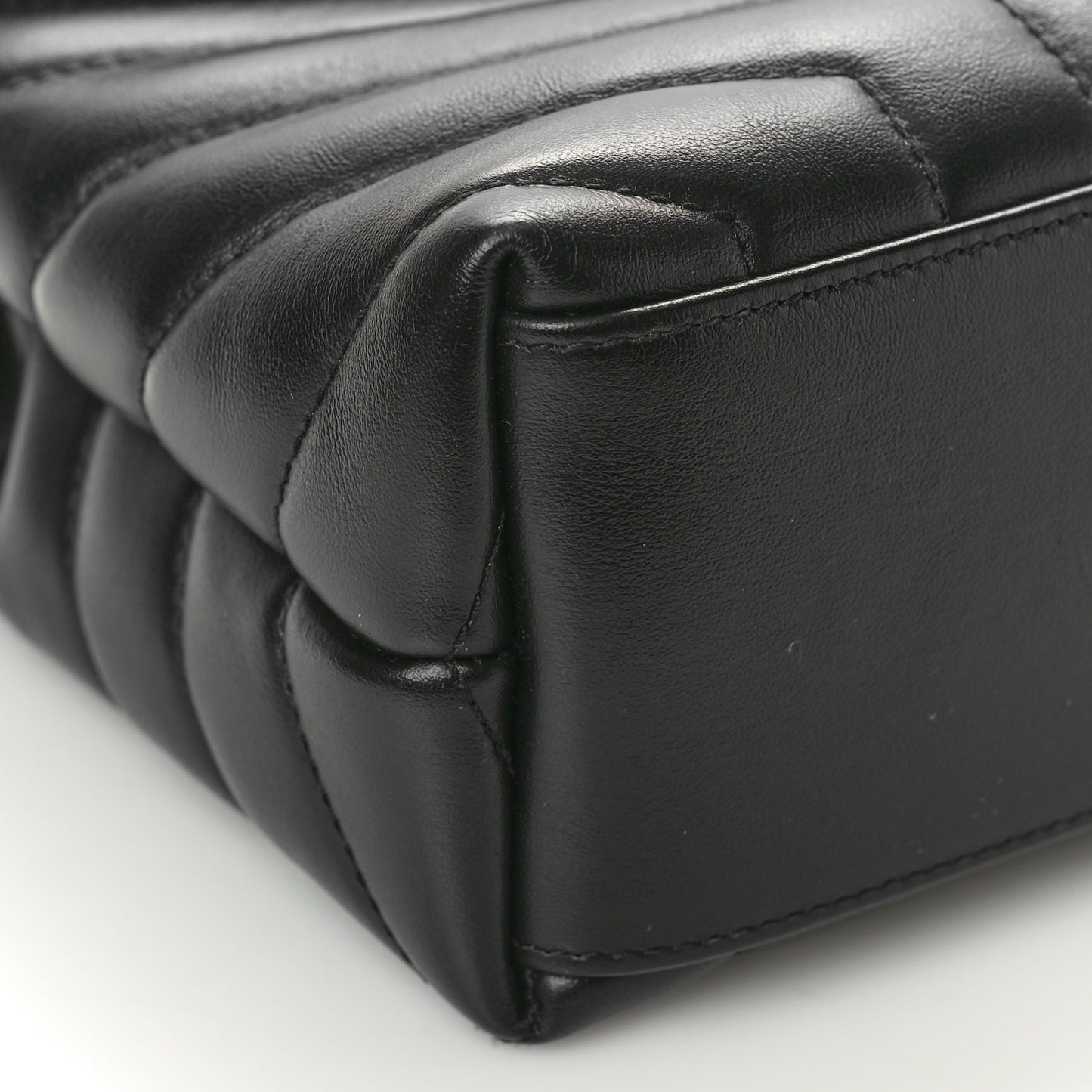 Calfskin Y Quilted Monogram Small Loulou Chain Satchel Black