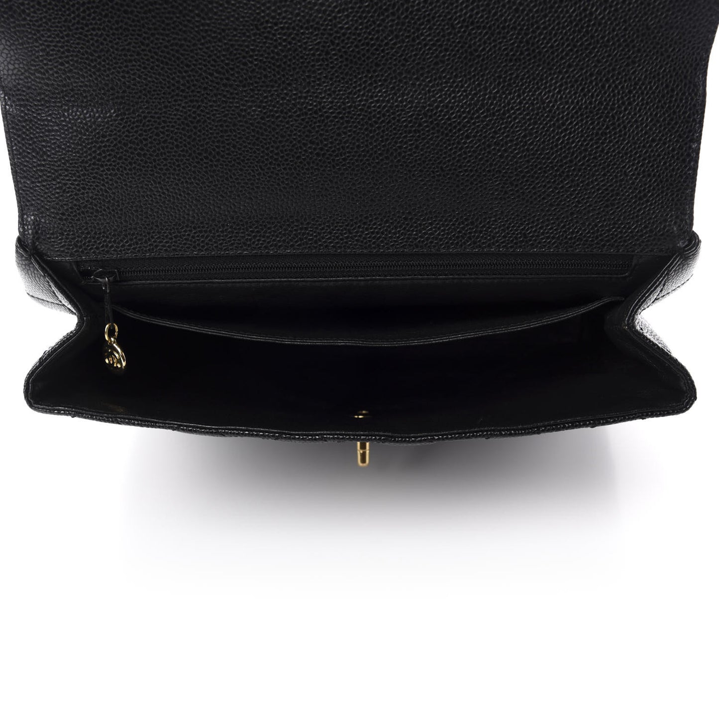 Caviar Quilted Jumbo Kelly Flap Black