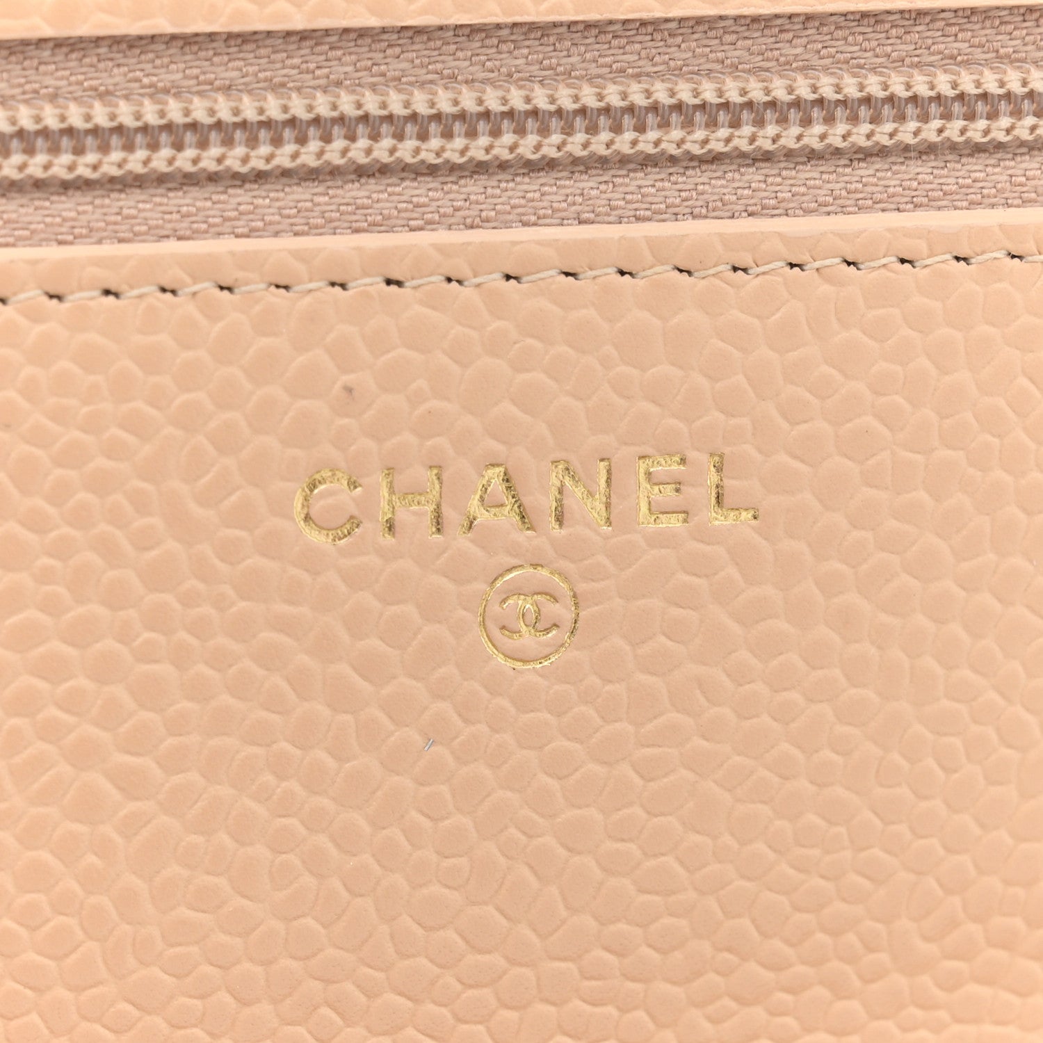 Chanel Caviar Quilted Wallet on Chain WOC Beige 6 of 12