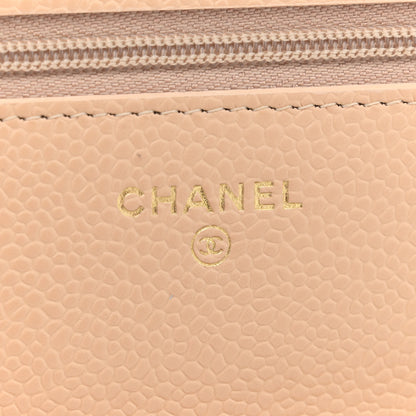 Chanel Caviar Quilted Wallet on Chain WOC Beige 6 of 12