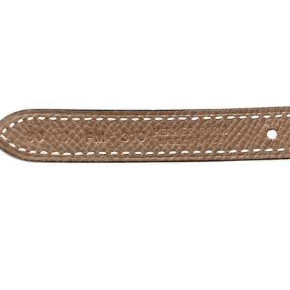 Hermes Swift Epsom 13mm Mini Laquee Reversible Belt 80 32 Etoupe Black 6 of 7