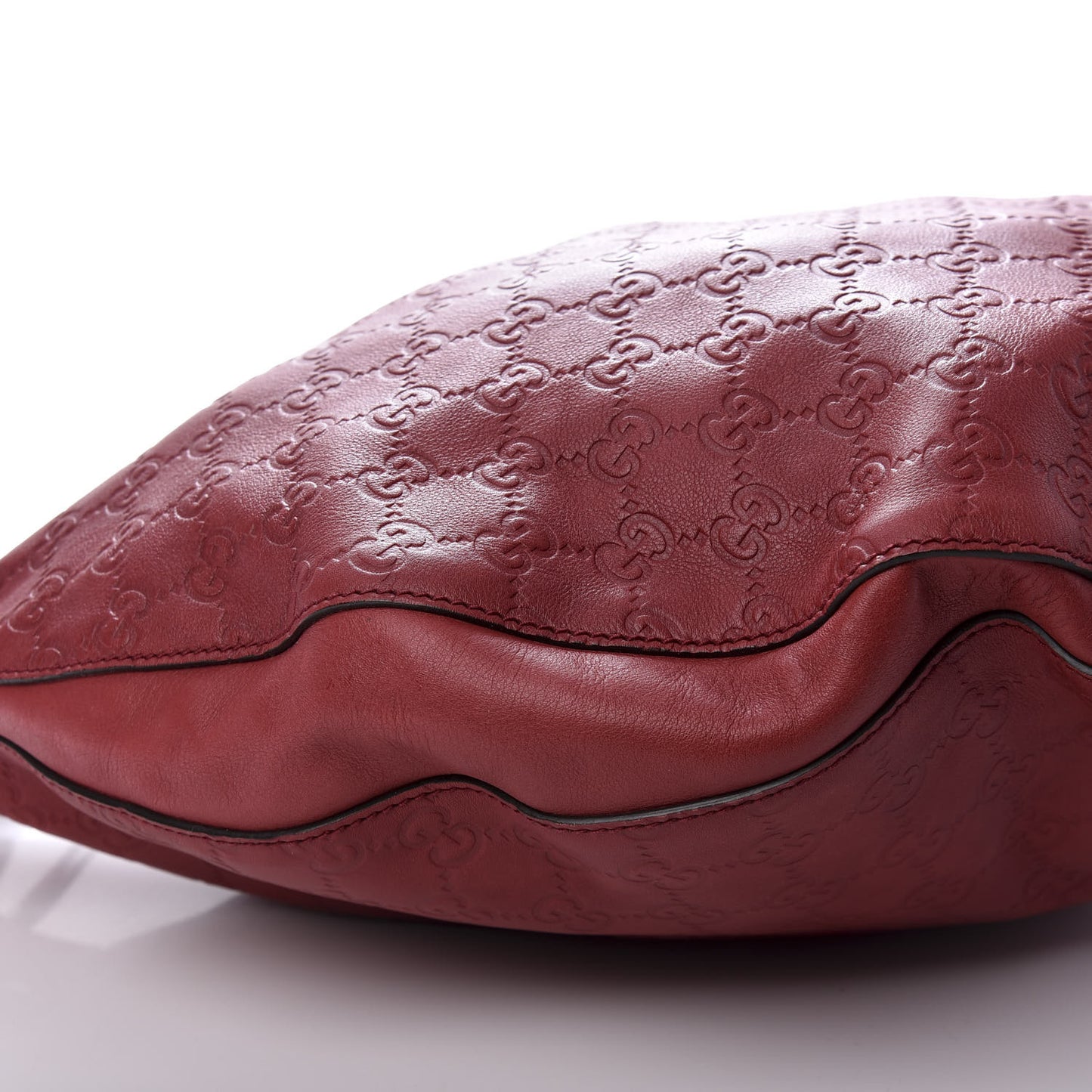 Guccissima Half Moon Bamboo Ring Hobo Red