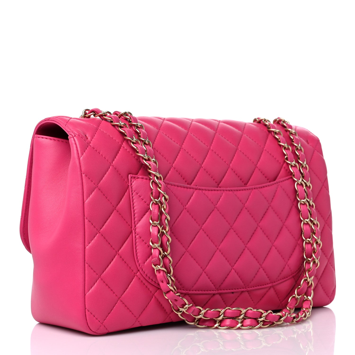 Chanel Lambskin Quilted Jumbo Mademoiselle Chic Flap Fuchsia 2 of 12