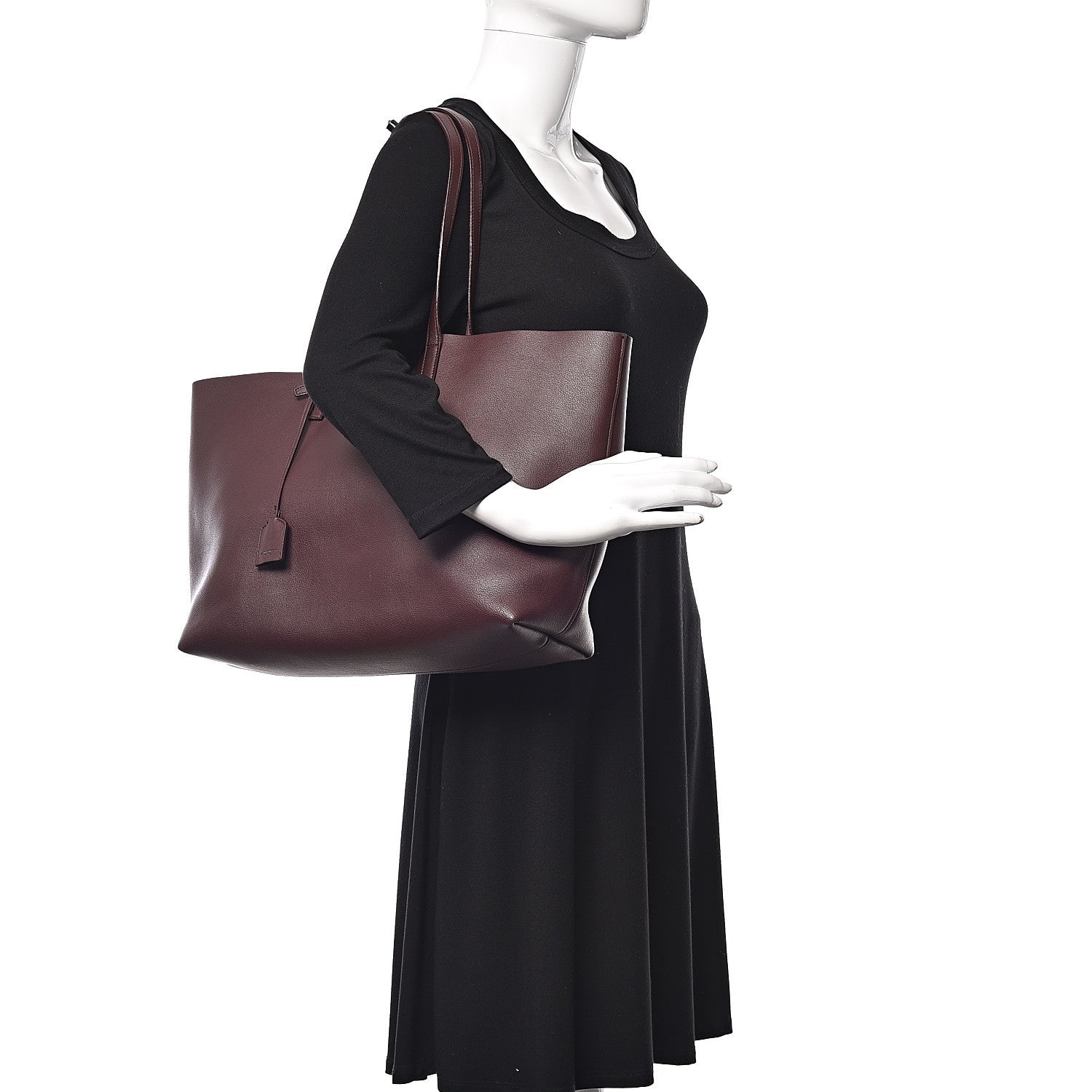 Saint Laurent Calfskin Large Shopping Tote Bordeaux 2 of 21
