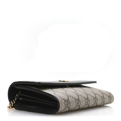 Gucci Dollar Calfskin GG Supreme Monogram Petite GG Marmont Wallet Chain Bag Black Beige Ebony 4 of 11