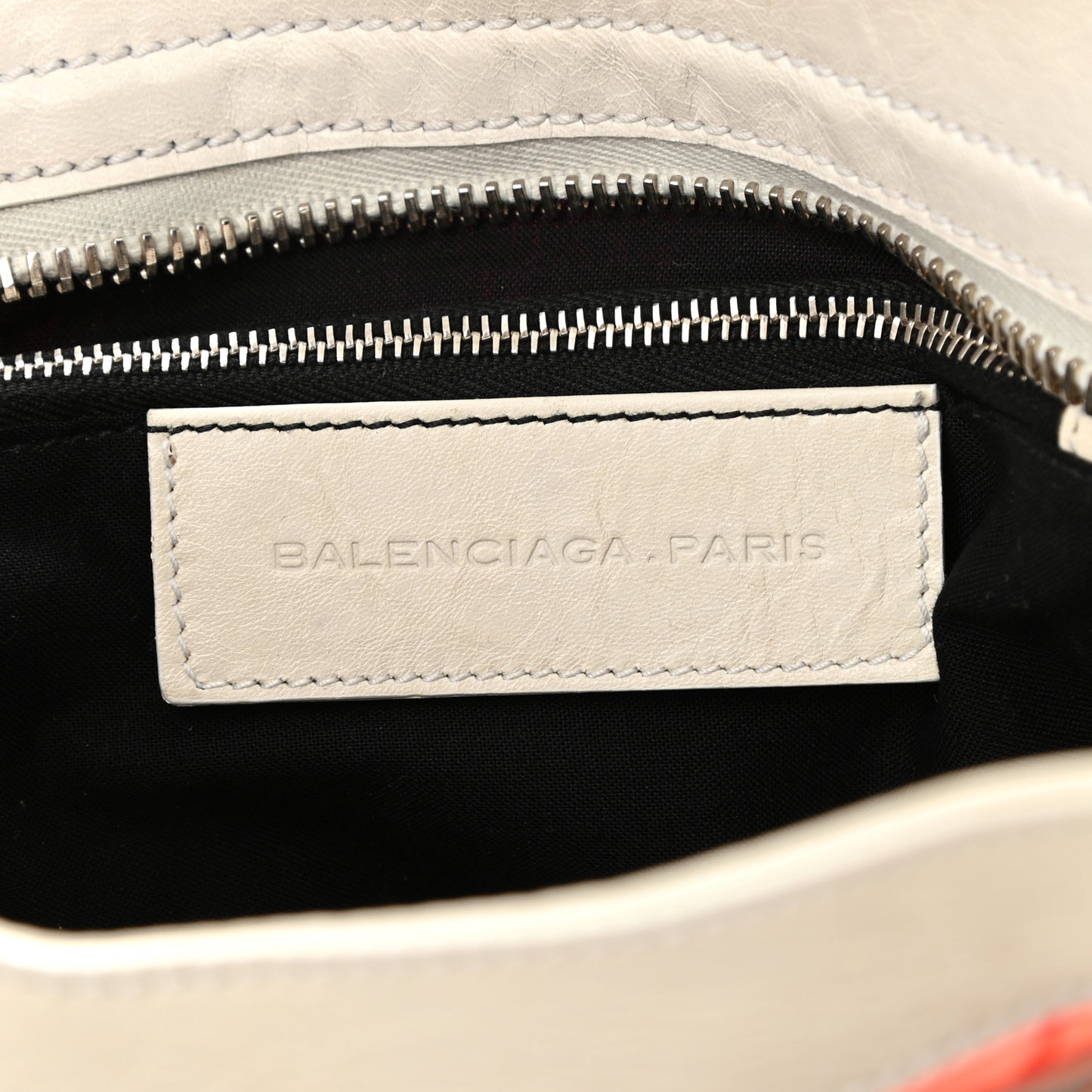 Agneau Canvas Floral Giant 21 Silver Hardware City White