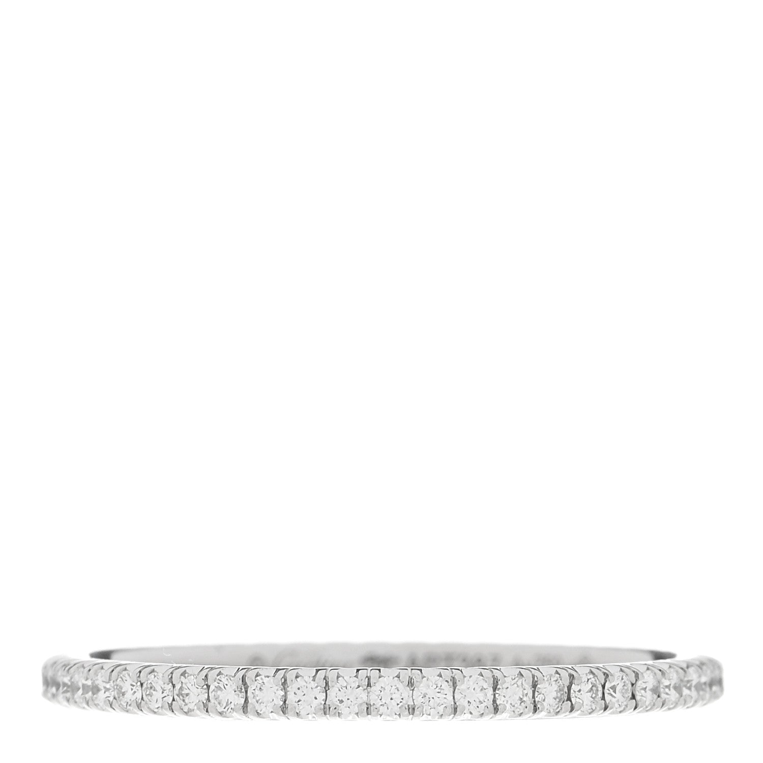 Cartier 18K White Gold Diamond 1.5mm Étincelle de Cartier Wedding Band Ring 54 6.75 1 of 5