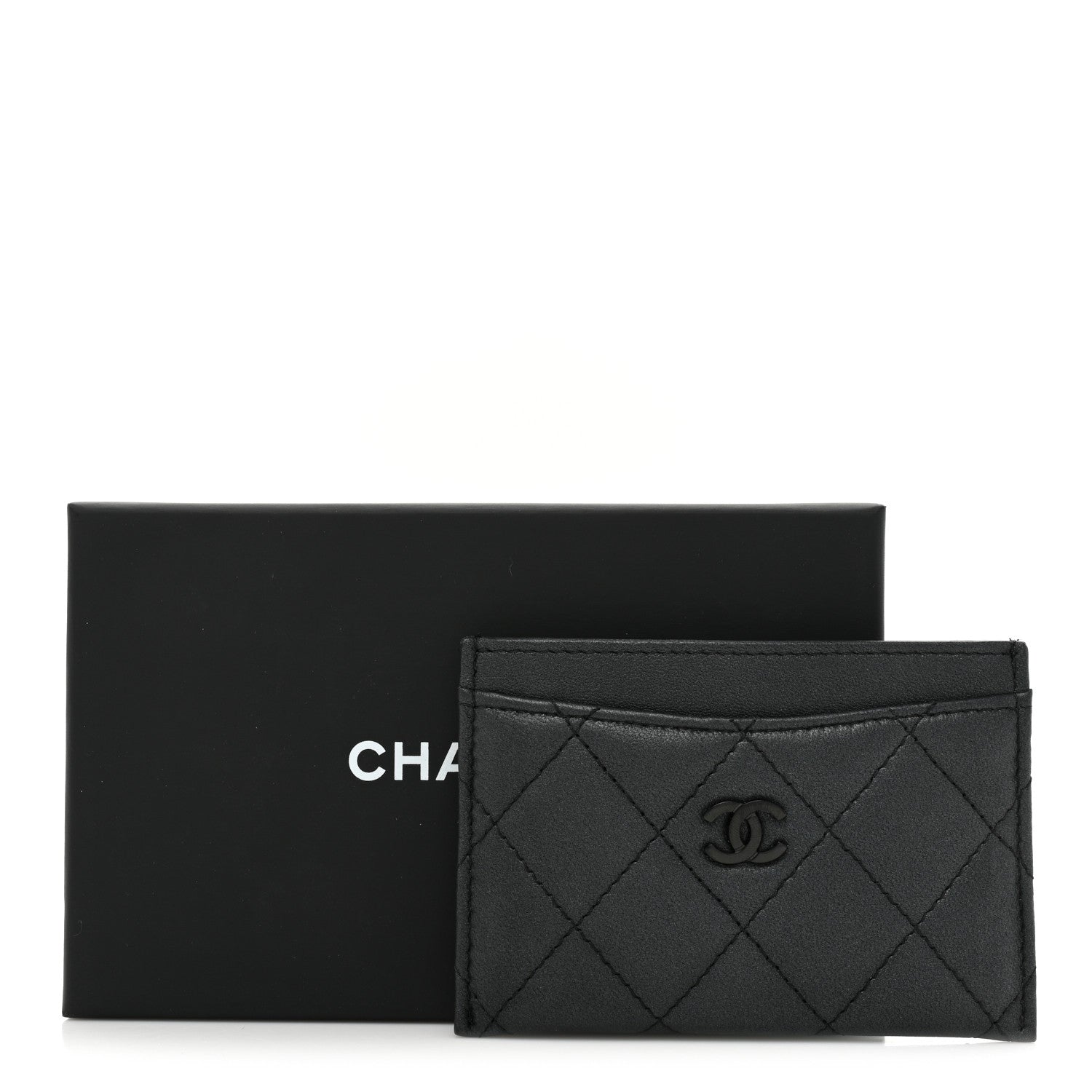 Chanel Pearly Lambskin Quilted Card Holder So Black 12 of 12