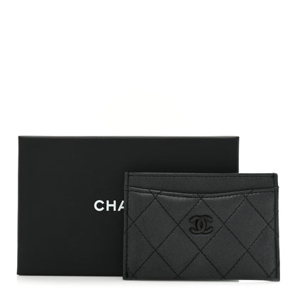 Chanel Pearly Lambskin Quilted Card Holder So Black 12 of 12