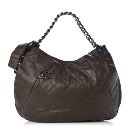 Chanel Calfskin Coco Pleats Hobo Olive 1 of 7