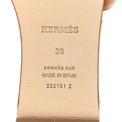 Hermes Nappa Famosa Espadrille Sandals 38 Naturel 7 of 8