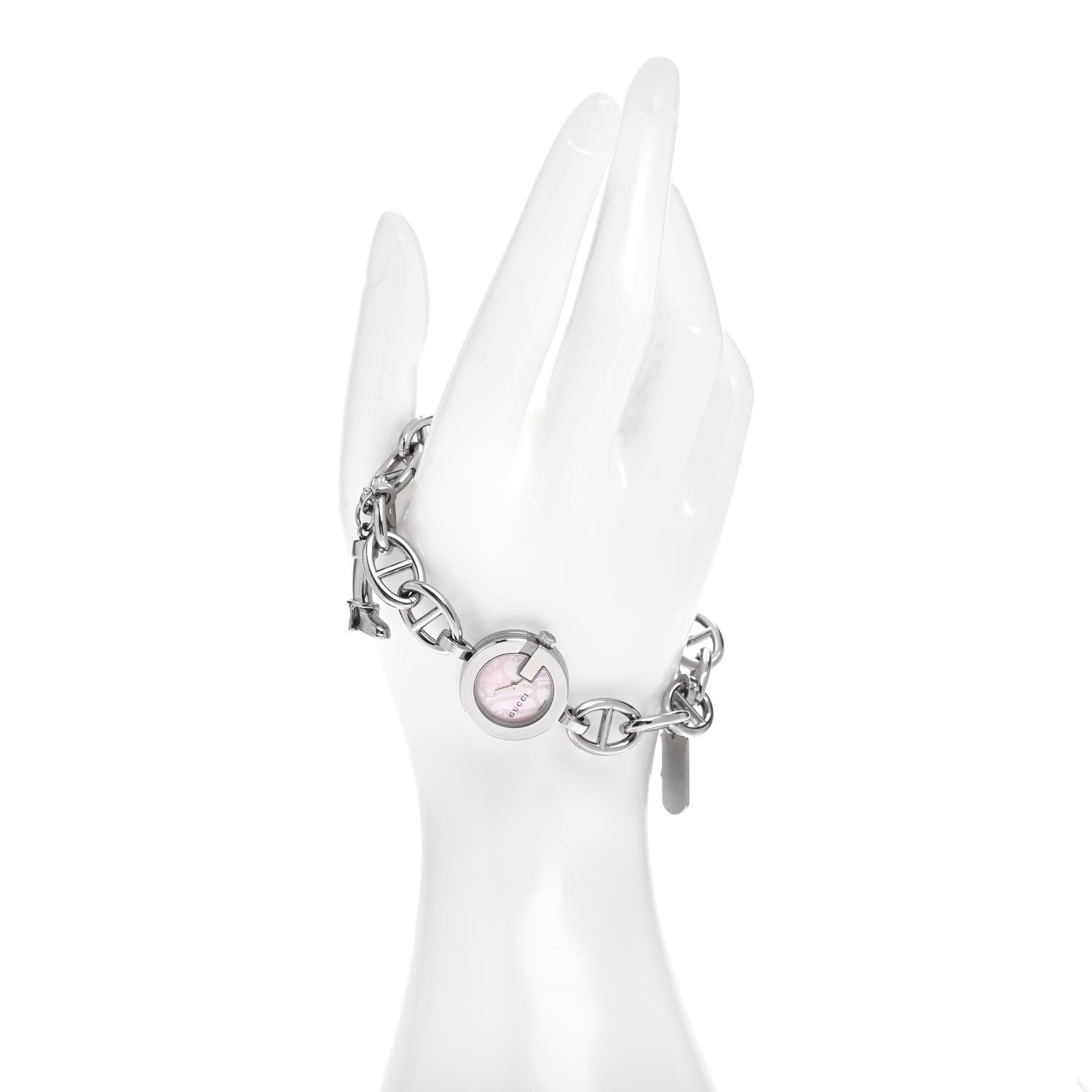 Gucci Stainless Steel 22mm G Charms Quartz Watch Pink 2 of 4