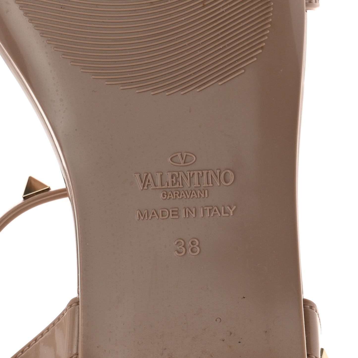 PVC Jelly Rockstud Caged Sandals 38 Poudre