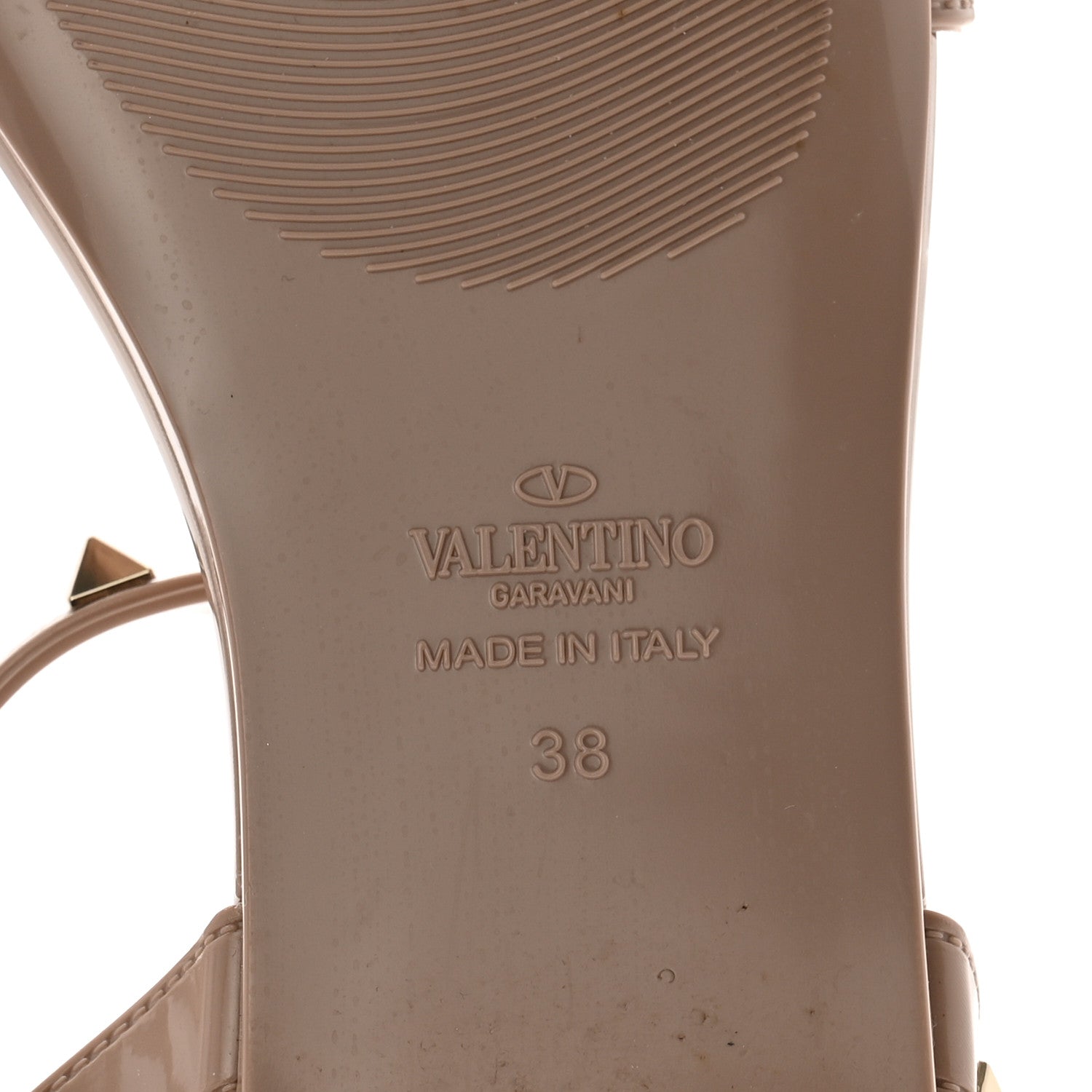 Valentino Garavani PVC Jelly Rockstud Caged Sandals 38 Poudre 6 of 9