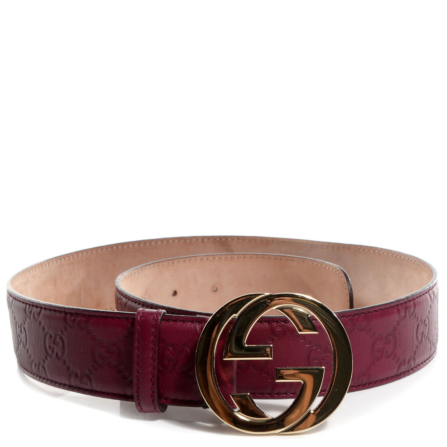 Gucci Guccissima Signature Interlocking G 40mm Belt 90 36 Scarlatto 1 of 5