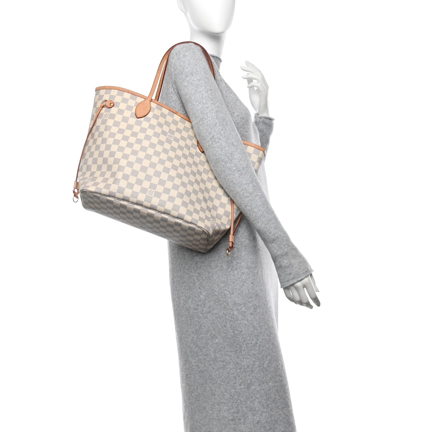 Louis Vuitton Damier Azur Neo Neverfull MM Rose Ballerine 2 of 16