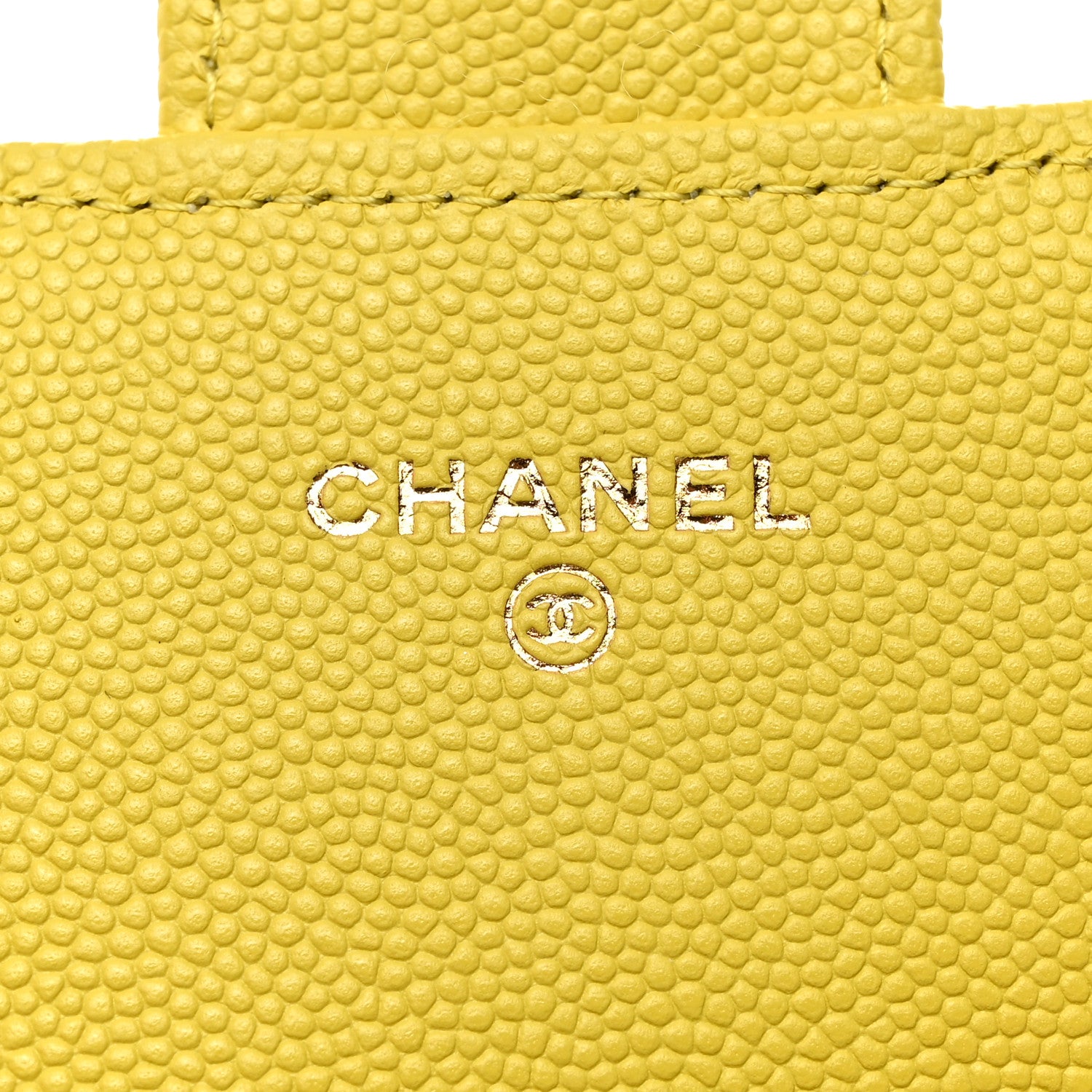 Chanel Caviar Quilted Large Gusset Flap Wallet Yellow 6 of 8