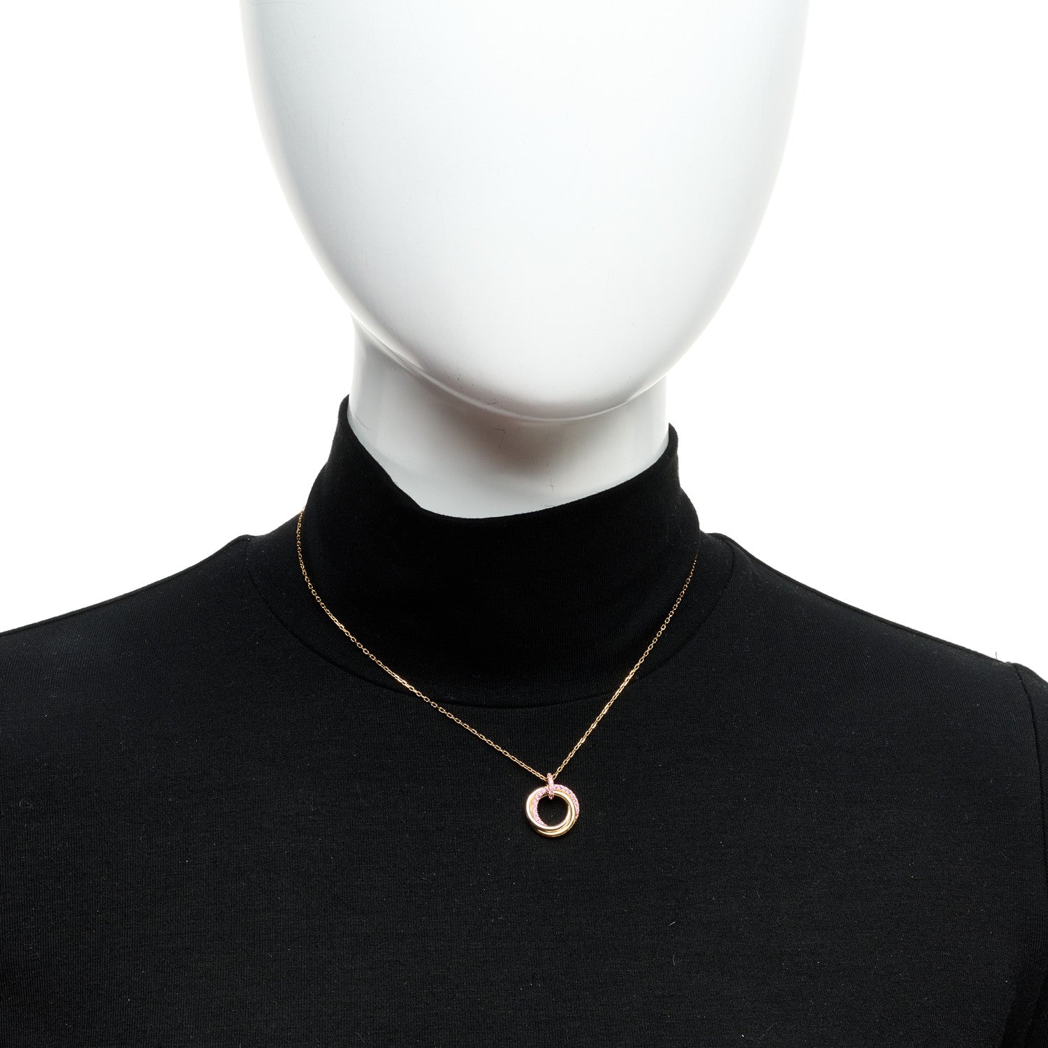 Cartier 18K Pink Gold Pink Sapphire Trinity Pendant Necklace 6 of 6