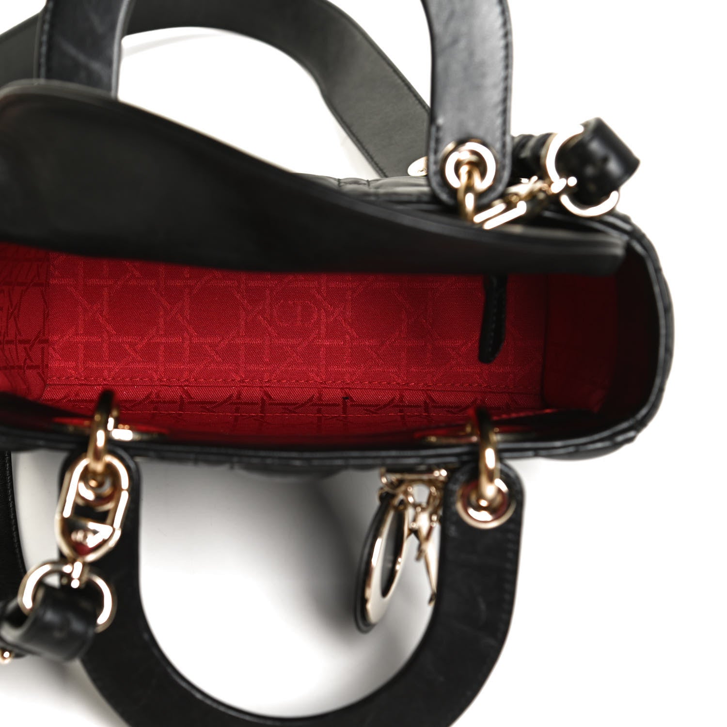 Christian Dior Lambskin Cannage Small Lucky Badges My Lady Dior Black 5 of 13