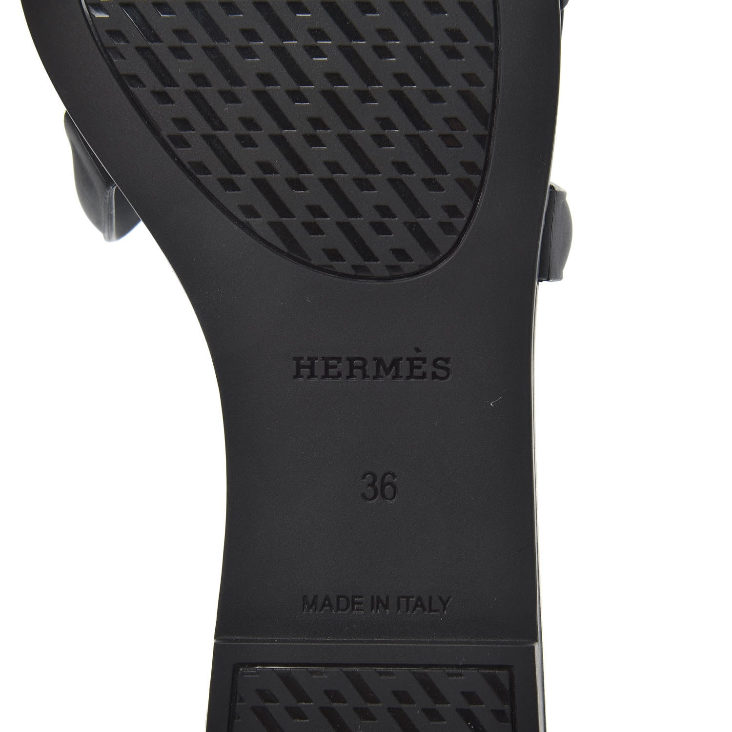 Hermes Rubber Aloha Sandals 36 Black 7 of 8