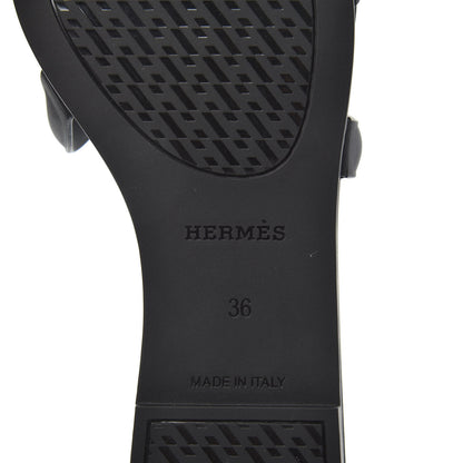 Hermes Rubber Aloha Sandals 36 Black 7 of 8