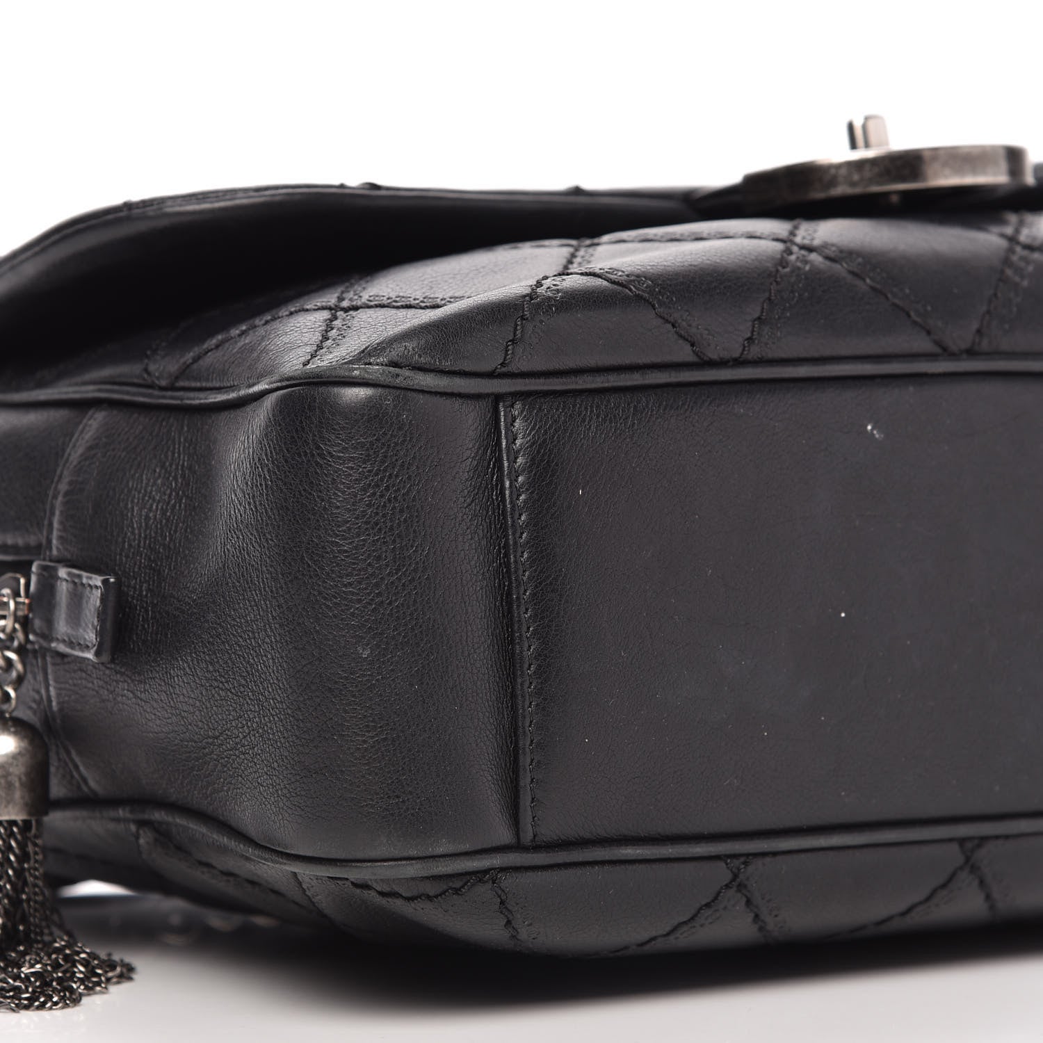 Chanel Calfskin Quilted Jumbo Coco Sporran Flap Black 6 of 10
