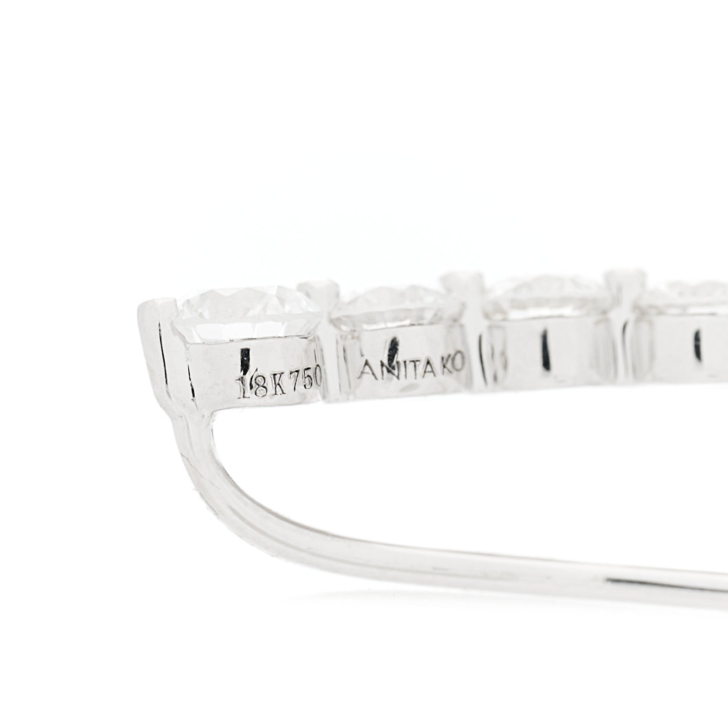 Anita Ko 18K White Gold Diamond Floating Earring 4 of 5