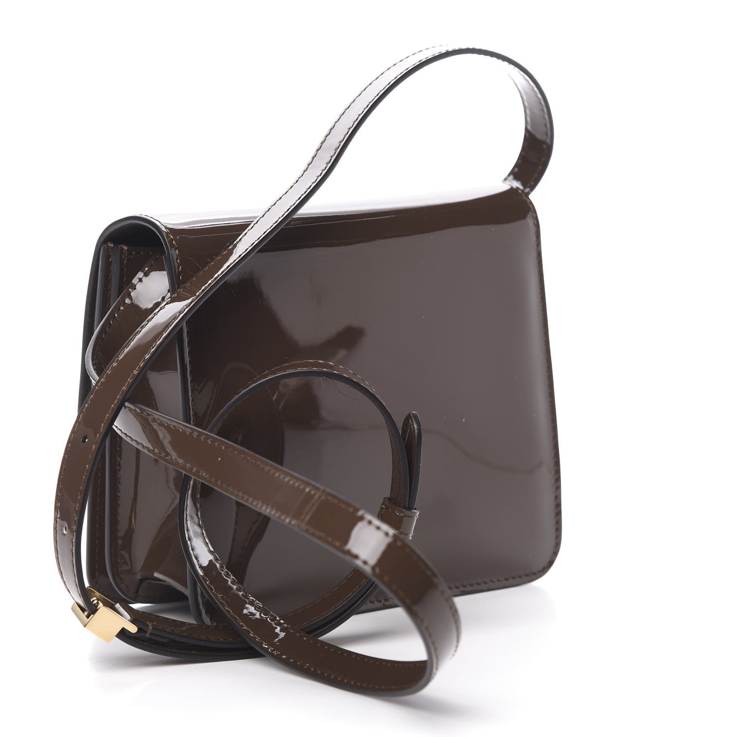 Fendi Vitello Vernice Mou Karligraphy Crossbody Bag Ebano 3 of 12