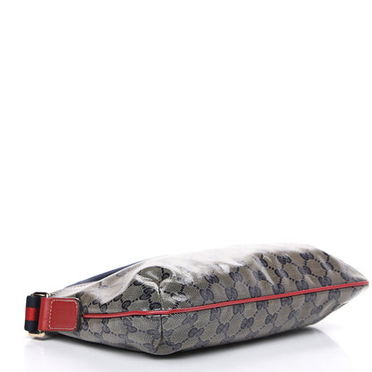 Gucci Crystal Monogram Small Flat Messenger Crossbody Navy 3 of 8