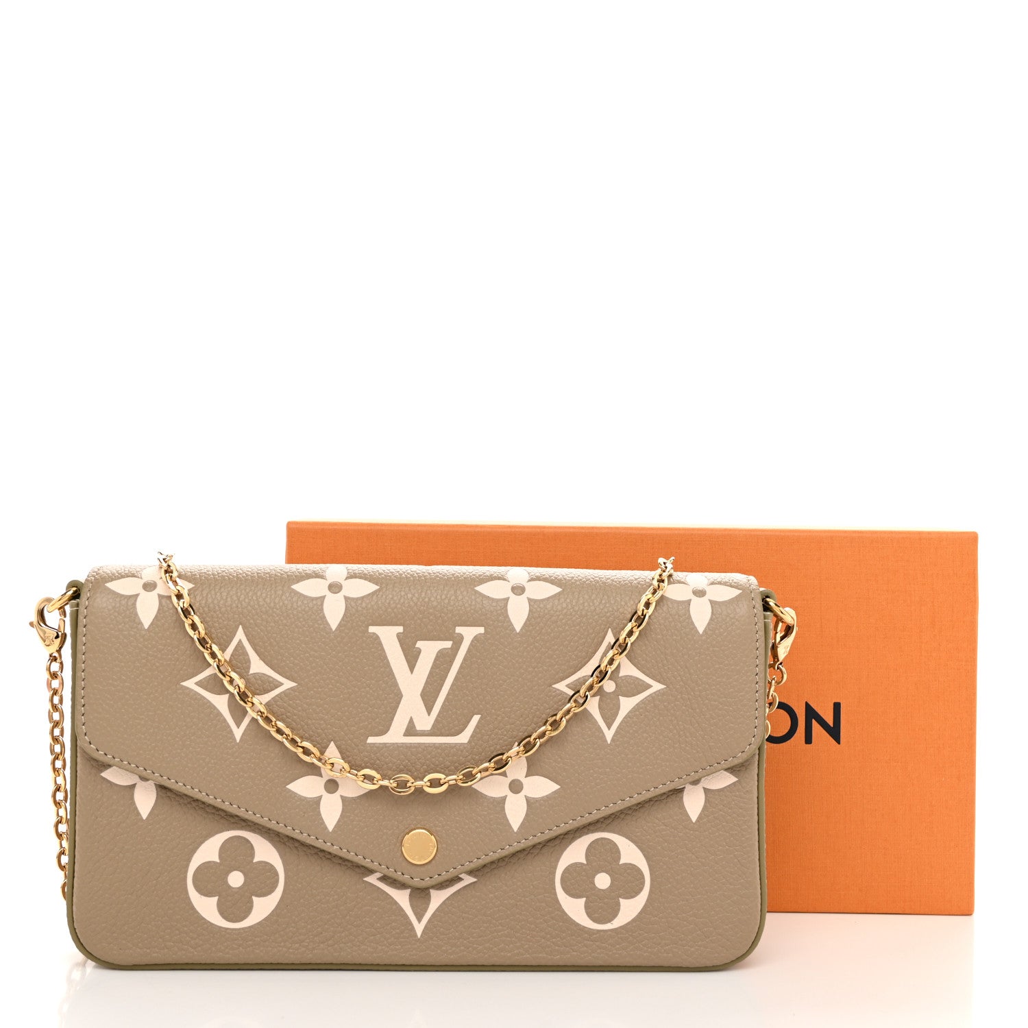 Louis Vuitton Empreinte Monogram Giant Felicie Pochette Tourterelle Creme 10 of 10