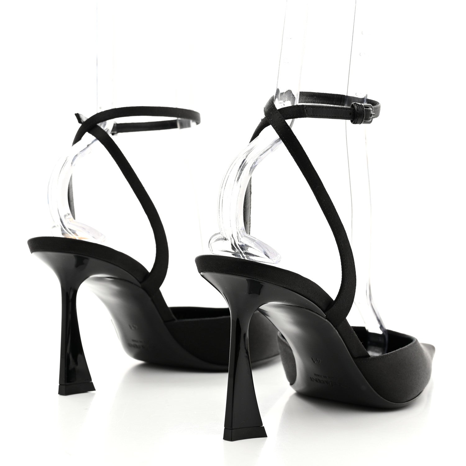 Saint Laurent Satin Crepe Aimee 75 Slingback Pumps 41 Black 5 of 10