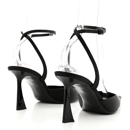 Saint Laurent Satin Crepe Aimee 75 Slingback Pumps 41 Black 5 of 10