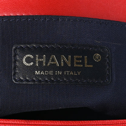 Chanel Lambskin Embossed Small Cube Boy Flap Red 6 of 10