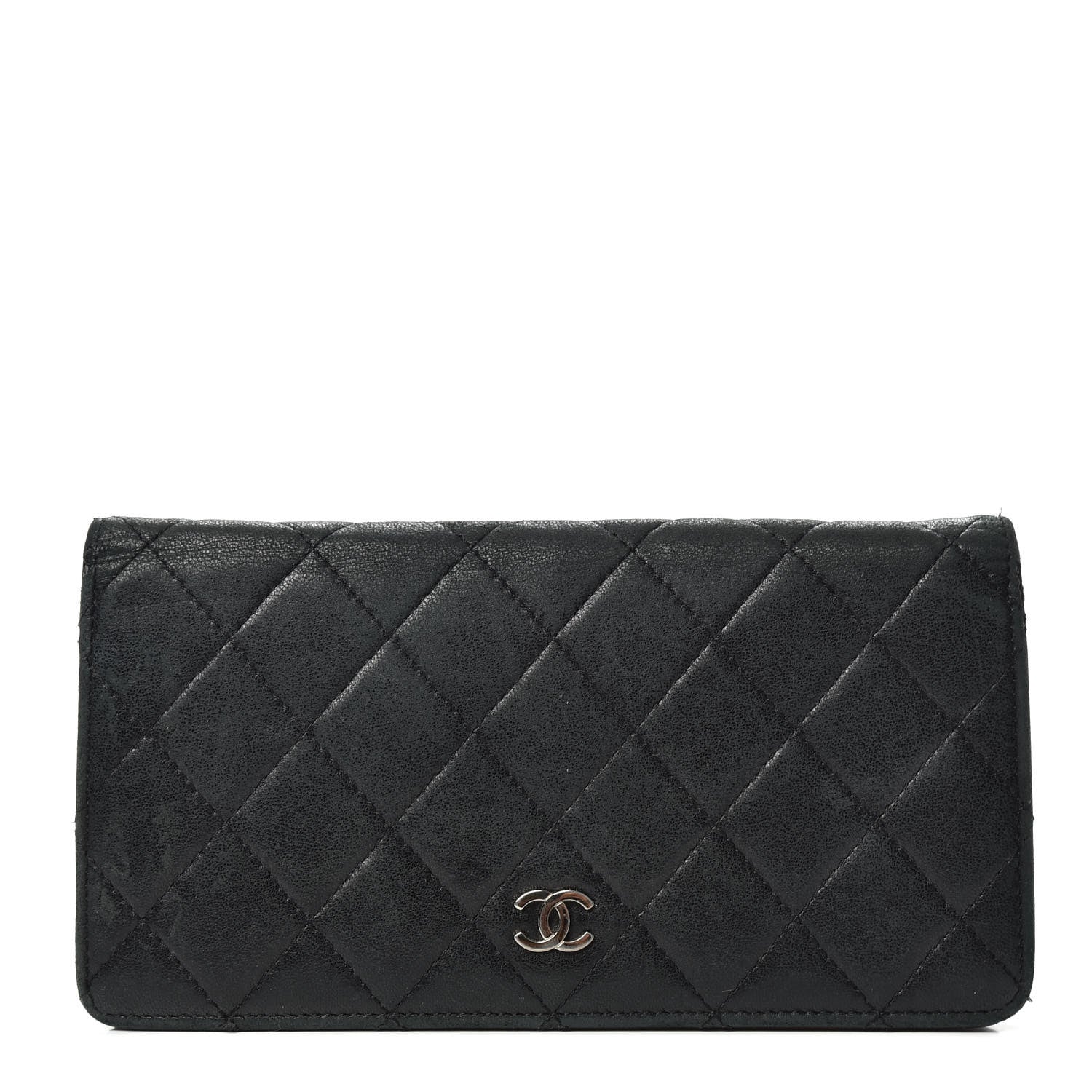 Chanel Lambskin Quilted Yen Wallet Black 1 of 6