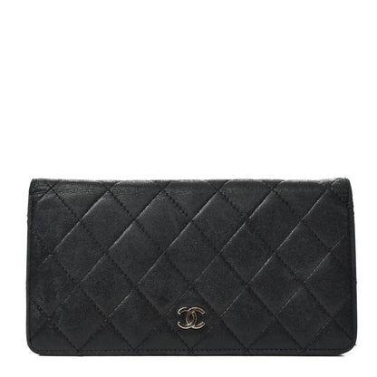 Chanel Lambskin Quilted Yen Wallet Black 1 of 6