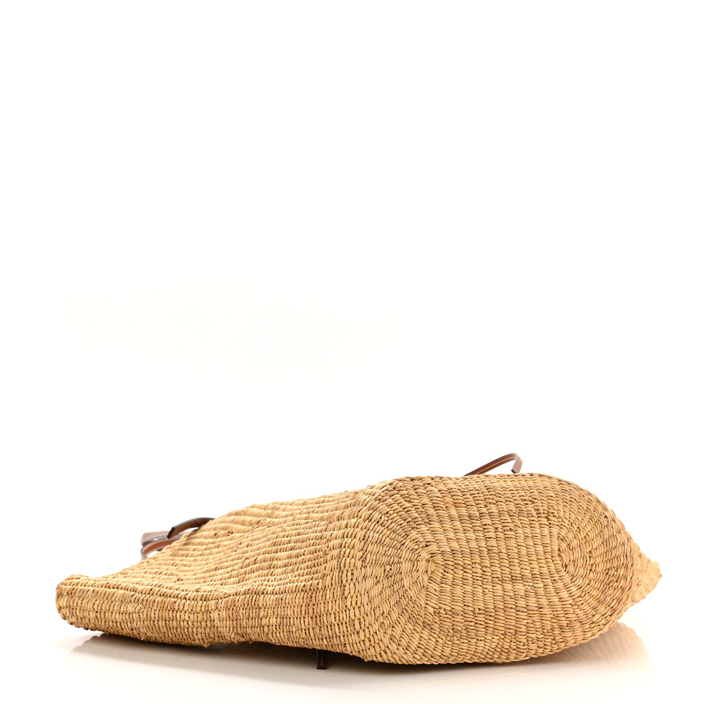 Calfskin Raffia Paulas Ibiza Small Basket Tote Bag Natural Tan
