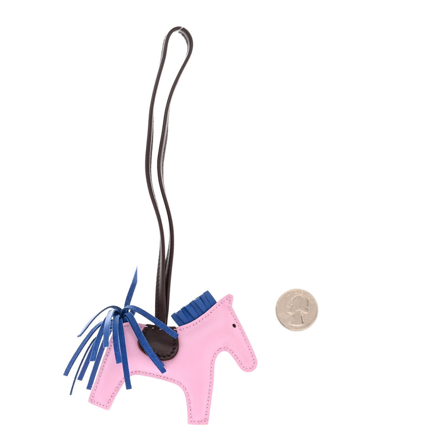 Hermes Milo Lambskin Grigri Rodeo Horse Bag Charm PM Mauve Sylvestre Bleu France Rouge Sellier 2 of 5